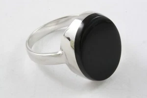 HERRENRING ONYX SIEGELRING BIKER SILBERRING ECHT 925 SILBER / 239 - Picture 1 of 4