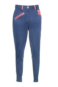 Performance Diesel Damen Damen Reiten Jodhpurs Jodhpur marineblau/rot 24 Zoll-34 Zoll - Bild 1 von 5