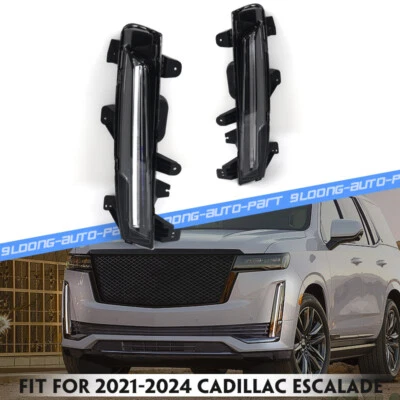 2Pcs For 2021-2024 Cadillac Escalade Fog Lights Daytime Running Lamps LED DRL - Image 1 of 4