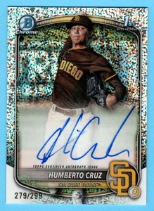 Autógrafo refractor moteado Humberto Cruz 2025 Bowman cromo primer año 279/299 - Imagen 1 de 2