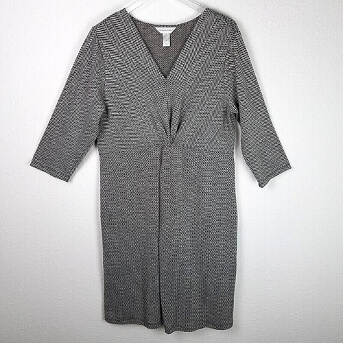 VETEMENTS Abito CHRISTOPHER&BANKS XL B N a quadri con pied de poule lunghezza ginocchio