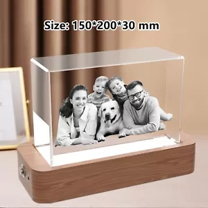 Personalised 3D Crystal Photo Gifts, Unique Birthday Anniversary Wedding Present - Picture 1 of 15