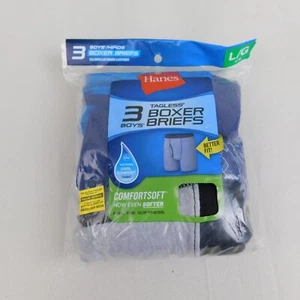 3 Pair Hanes Boy's Tagless ComfortSoft Boxer Briefs Underwear 14-16 Large #4536 - Picture 1 of 6