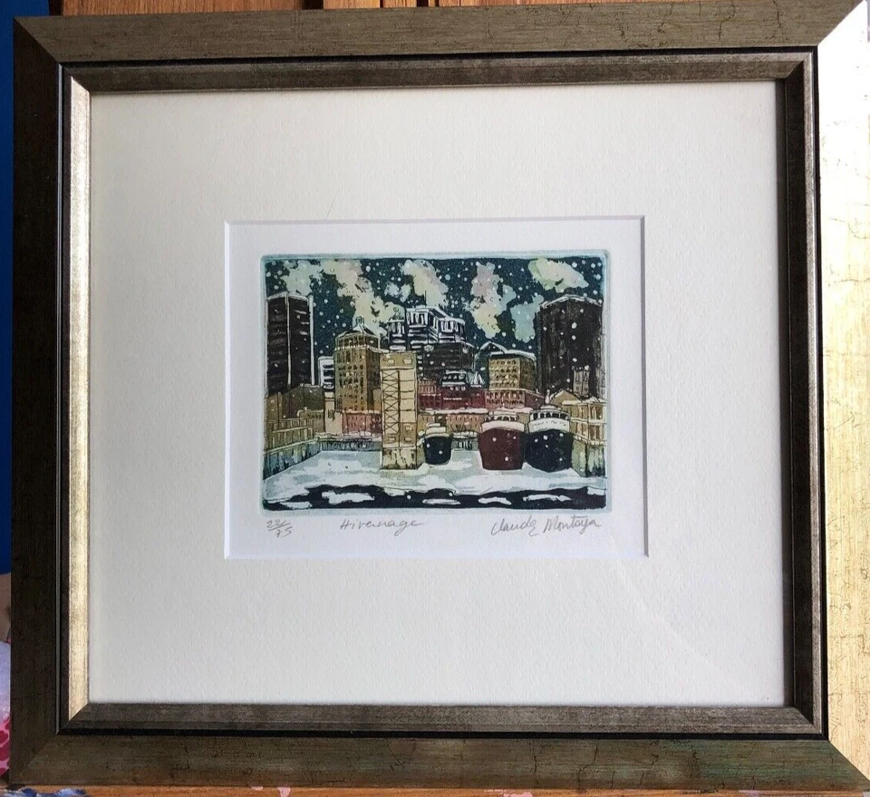 Grabado Claude Montoya Hivernage firmado mate enmarcado #25/75 Foto 1 de 4