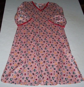 NWT BedHead Pink ARTSY LEOPARD Woven ORGANIC Cotton Poplin Nightgown Ladies S/M - Picture 1 of 4