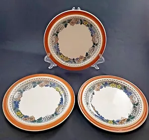 Goebel Burgundy Country Salad Plates Lot of 3 Bavaria Germany 7 3/4 inch Dessert - Picture 1 of 4