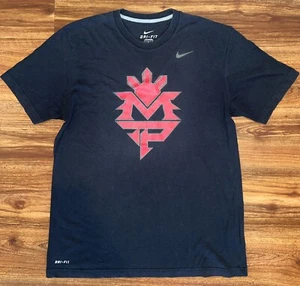 Manny Pacquiao X Nike Shirt Herren Größe Large schwarz verblasst MP Wappen Boxen DriFit - Bild 1 von 4