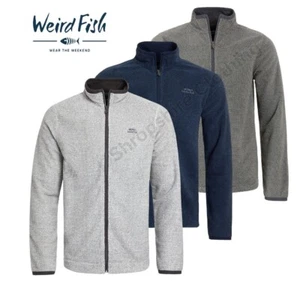 Ex Weird Fish Merrill Full Zip Fleece Pullover Style Textured Sweatshirt - Picture 1 of 16