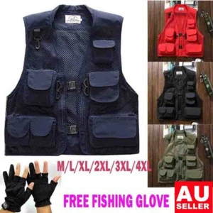 Multi Pocket Utility Vest Waistcoat Men Fishing Hunting Hiking Travelling Jacket - Picture 1 of 29