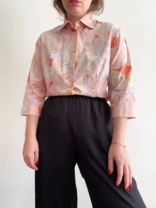 Bogner Women's Paisley Print Shirt Blouse Button-Up 3/4 Sleeve Casual Size XL - Picture 1 of 8