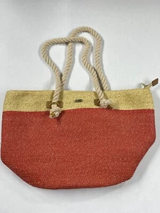 Sand n Sun Sand n' Sun Bolso de Playa Grande Bolso de Mano Naranja Marrón Precioso Bolso - Imagen 1 de 12
