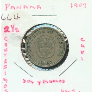 WORLD COINS PANAMA 1907 2-1/2 CENTESIMO (2G 418) 80,000 Mintage Copper-Nickel - Picture 1 of 2
