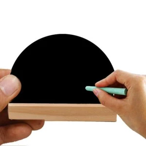 Half Round Wood Base Stand Chalkboard Removable Mini Dual Sided Black Board - Picture 1 of 10