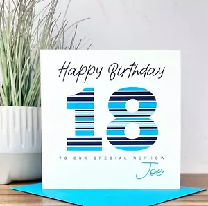 Biglietto di compleanno maschile personalizzato fatto a mano, 16, 18, 21, 30, fratello, figlio - Foto 1 di 2