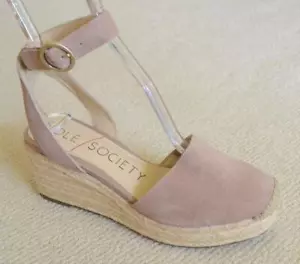 Sole Society Channing Suede Espadrille Shoes in Blush Pink Size 6 - Picture 1 of 9