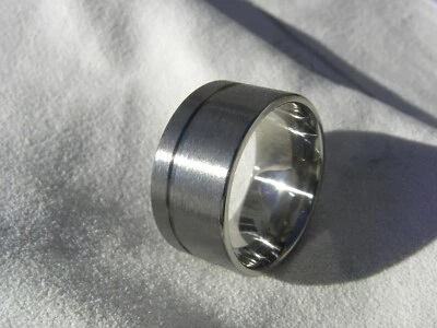 Wedding Band, Titanium Ring, Stone Finish, 11mm wide Ring, Made To Order - Image 1 of 4