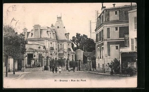 AK Brunoy, Rue du Pont, Blick von der Straße 1905  - Bild 1 von 2