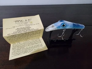 Vintage Ping-A-T selbstaufrichtender Köder mit Papieren Tenit Glasaugen Michigan - Bild 1 von 9