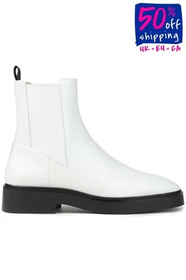 RRP€600 STUART WEITZMAN Leather Ankle Boots US10.5 UK8 EU41 Pull On White - Image 1 of 4