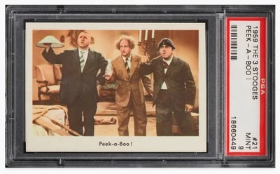 1959 🙊🙉🙈 Fleer The 3 Stooges #21 PEEK-A-BOO! PSA-9 - Image 1 of 2
