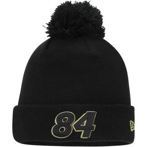 Men's New Era Black Jimmie Johnson Cuffed Knit Hat with Pom - Picture 1 of 2