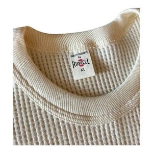 Vintage 60s 70s Russell Thermal Shirt XL Extra Long Waffle Knit USA Fits S-M EUC - Picture 1 of 6