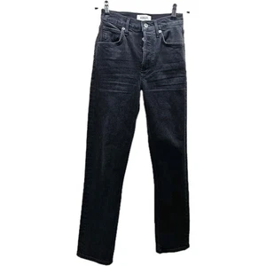 Jeans donna Agolde neri Riley Crop taglia 23 vita - Foto 1 di 13