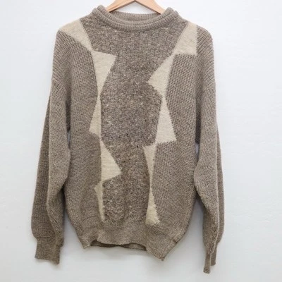 Suéter Vintage Gianfranco Ruffini Italia Tejido 3D Abuelo Patrón Para Hombre L 26Lx21W Foto 1 de 4