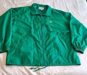 Masters Augusta Golf Shop Zip Up Windbreaker Jacket Green Logo Slazenger XXL - Picture 1 of 11