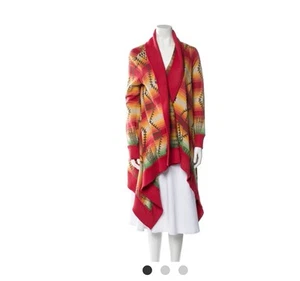 POLO RALPH LAUREN CARDIGAN SWEATER AZTEC NAVAJO HANKY HEMLINE WRAP COAT L/Xl - Picture 1 of 5