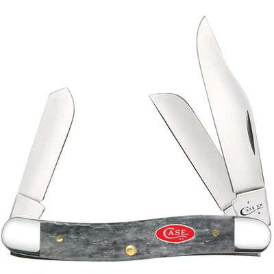 CASE XX НОЖИ STOCKMAN - ПЕРСИКОВЫЙ ДЖИГ СЕРЫЙ КОСТИ - ЧЕХОЛ КРАСНЫЙ ОВАЛЬНЫЙ ЩИТ 6347 SS - Изображение 1 из 2