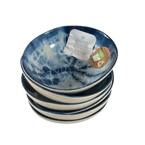 NUEVO CON ETIQUETAS Sigrid Olsen Azul Náutico Tie Dye Sand Dollar Cuencos S/6 Bambú Planta Basado - Imagen 1 de 7