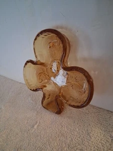 Vintage Bernstein Indiana Glas Kleeblatt Schmuck Schale. - Bild 1 von 6