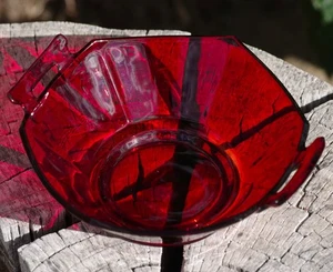 VINTAGE Imperial Glass Molly Ruby Amberina Bowl Made in USA 1930's - Picture 1 of 6