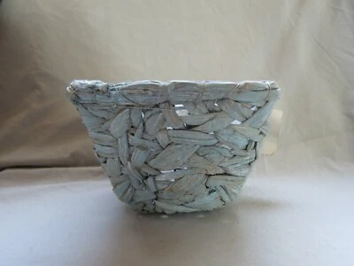Handmade Woven Blue Basket Planter - Image 1 of 3