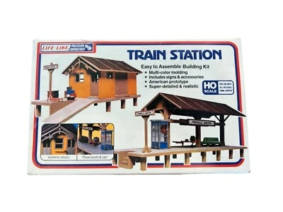 Life-Like HO Scale Easy-To-Assemble Train Station Building Kit NEW Open Box - Image 1 of 2