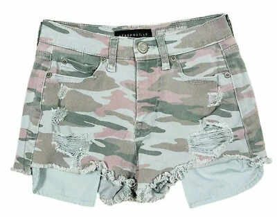 Pantalones cortos de mezclilla Aeropostale camuflados para mujer talla 000 cintura alta Foto 1 de 4