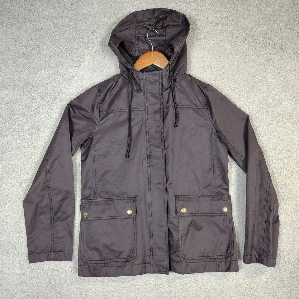 Chaqueta J.Crew Mercantile Para Mujer Pequeña Gris Cremallera Completa Botón a Presión Lluvia Exterior Foto 1 de 4