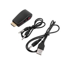 Black HDMI to VGA Video Converter Box Adapter AV Audio Cable For PC PS3 HD TV UL