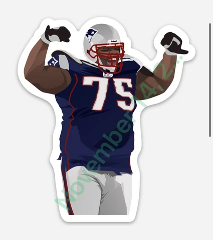 Vince Wilfork (MAGNET) - New England Patriots NFL Vector image Hardhat Mancave Cover