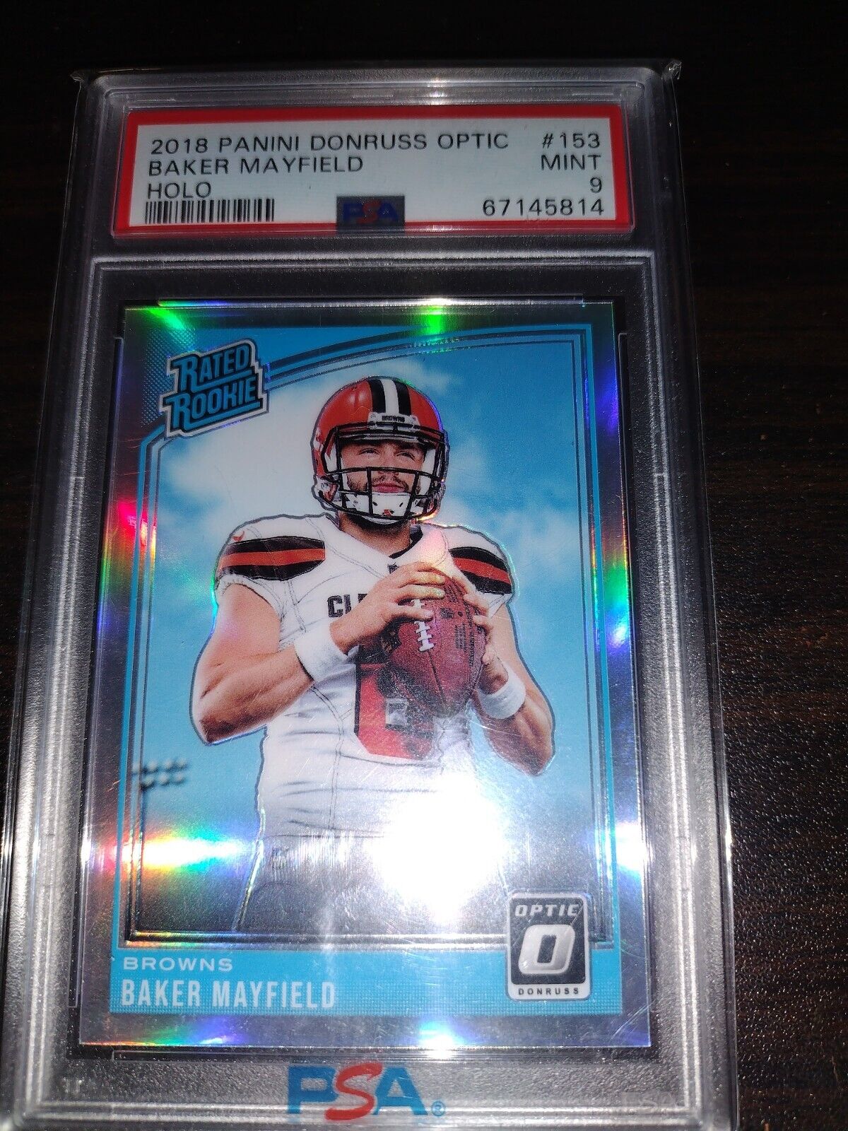 Baker Mayfield 2018 Optic Holo Rated Rookie PSA 9 # 153