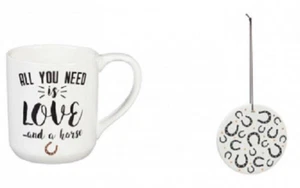 Perfect Horse Lover Valentine Gift Horse Love Mug w/Coaster/Ornament Ceramic NEW - Picture 1 of 10