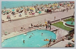 Pool of Rehoboth Beach Delaware Beach DE 1960's Postcard - Picture 1 of 2