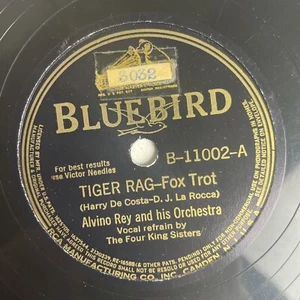 10" 78 RPM-Alvino Rey/Four King Sisters-Tiger Rag/Rose Room/Bluebird B-11002 - Imagen 1 de 4