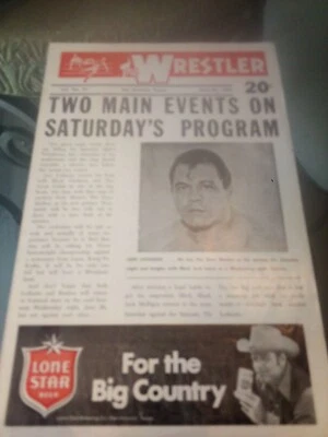 WWWF 1974 nwa Texas programa de lucha andre gigante Lothario Mulligan patera raro Foto 1 de 4