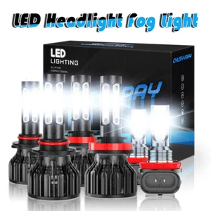 6Pcs For MAZDA 3 2010-2013 6000K LED Headlight High Low + Fog Lights Bulbs Combo - Foto 1 di 14