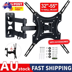 Full Motion TV Wall Mount Bracket Swivel Tilt 32 37 42 40 50 52 55 Inch LED LCD - Picture 1 of 12
