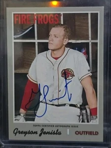 2019 Topps Heritage Minor League Real One Autographs Greyson Jenista On CardAuto - Picture 1 of 2