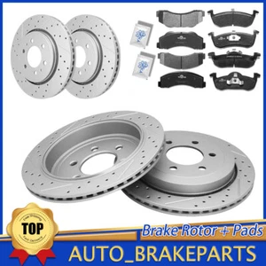 Rotores perforados delanteros y traseros pastillas de freno para Ford Expedition Lincoln Navigator - Imagen 1 de 10