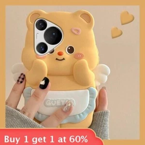 Angel Wings Bear Phone Case For Apple iPhone 16 Pro Max 15 14 13 12 11 7 8 XR XS - Picture 1 of 6